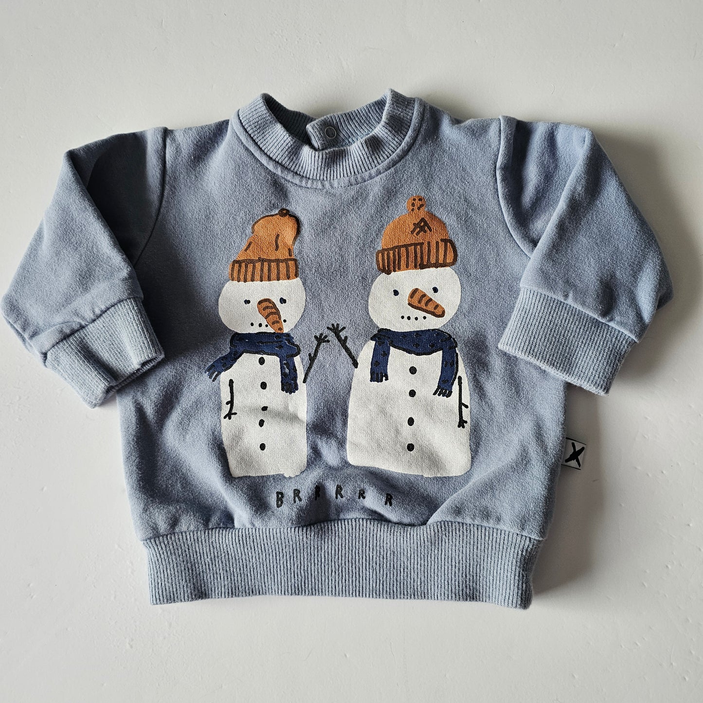 Minti Snowman Furry Sweatshirt (flaw) - Size 0-3m