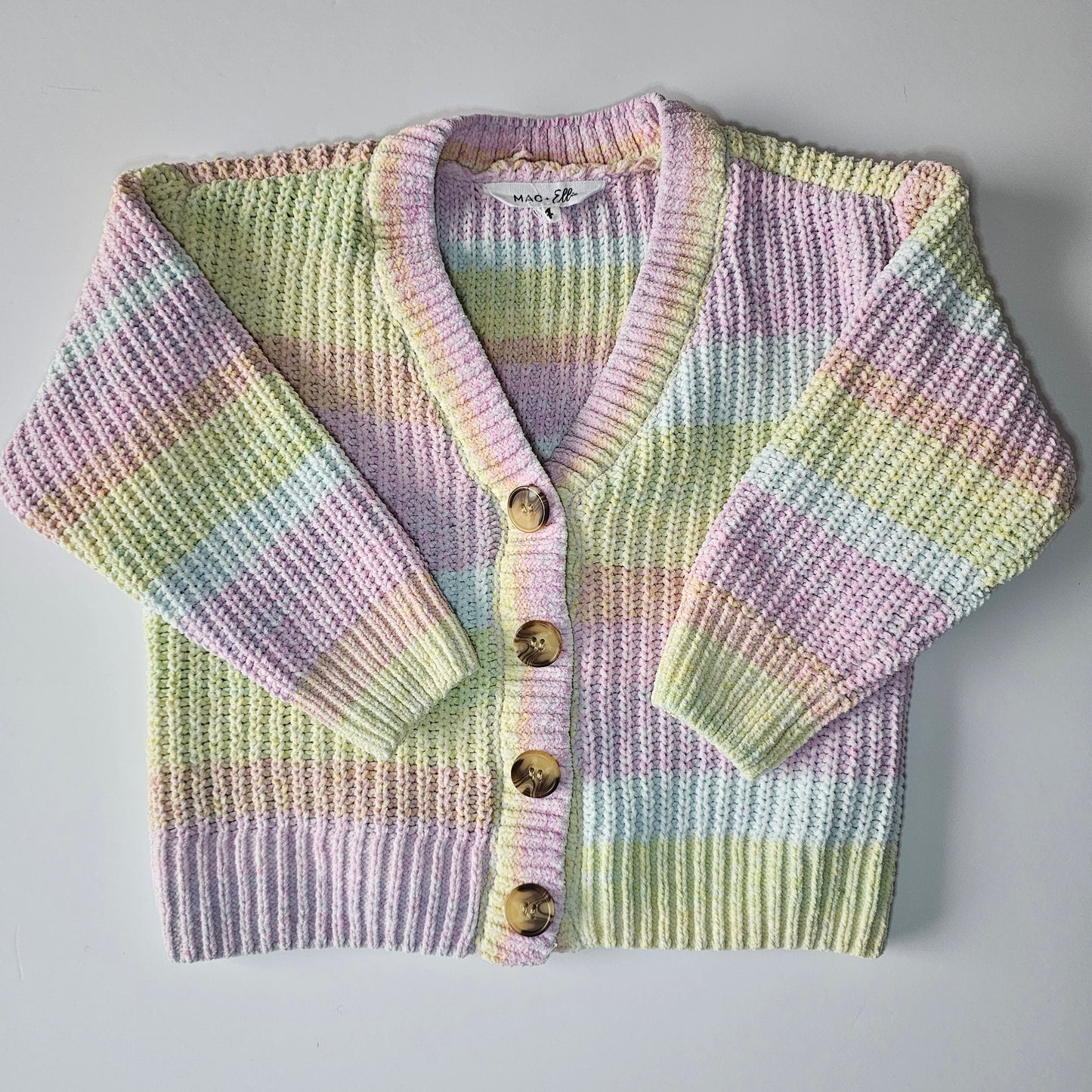 Mac & Elle Rainbow Knit Cardigan - Size 3 (best fit)