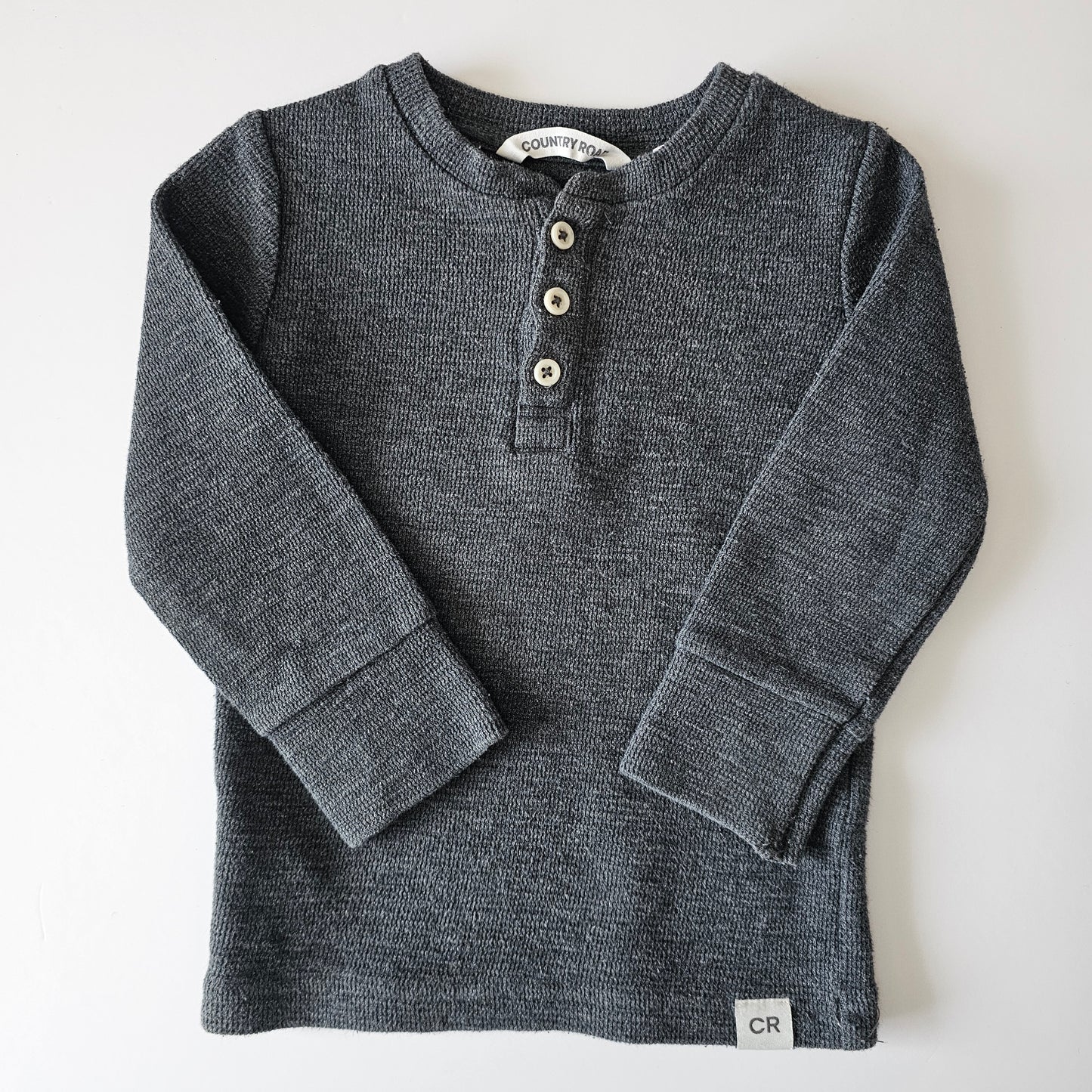 Country Road Dark Grey Henley Top - Size 2