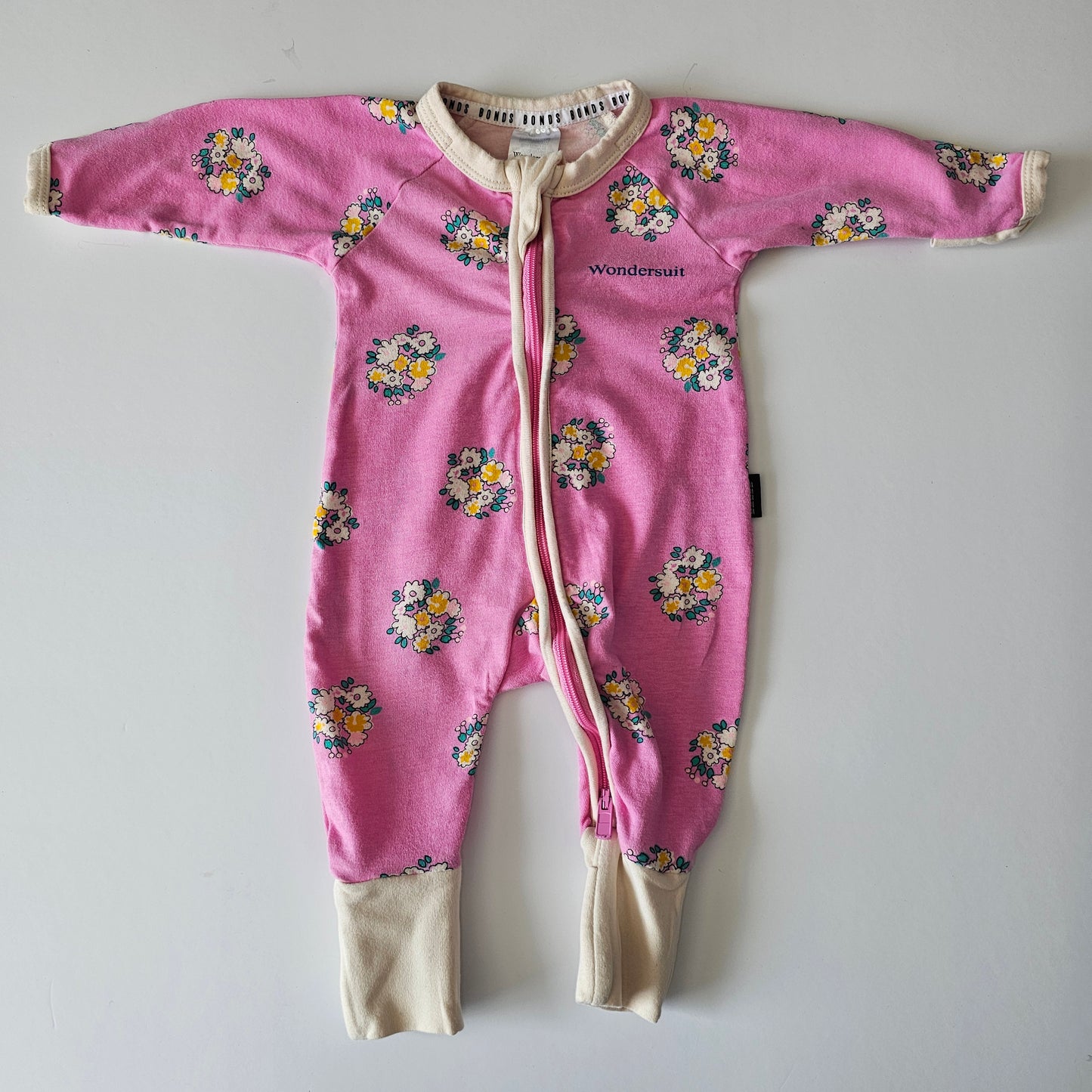 Bonds Floral Wondersuit Onsie - Size NB