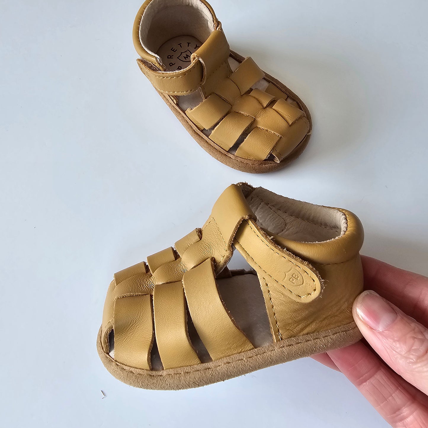 Pretty Brave Tan Soft Sole Baby Sandles - Size M