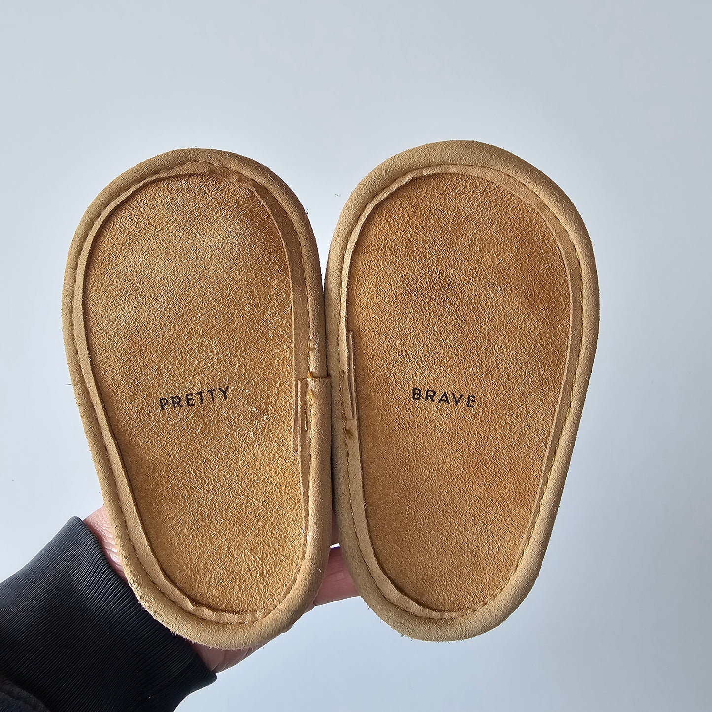 Pretty Brave Tan Soft Sole Baby Sandles - Size M