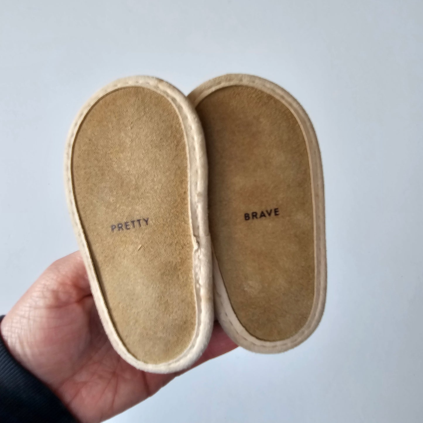Pretty Brave Tan Soft Sole Baby Sandles - Size M