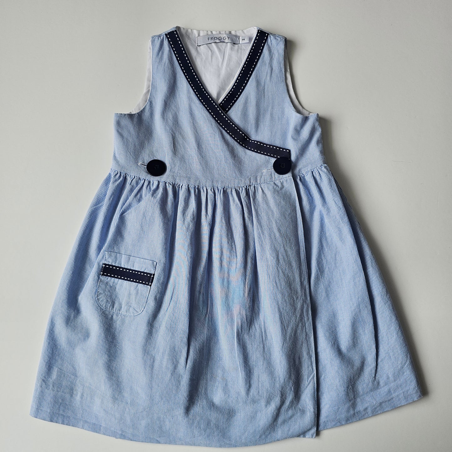 Froggy Stripe Dress - Size 2