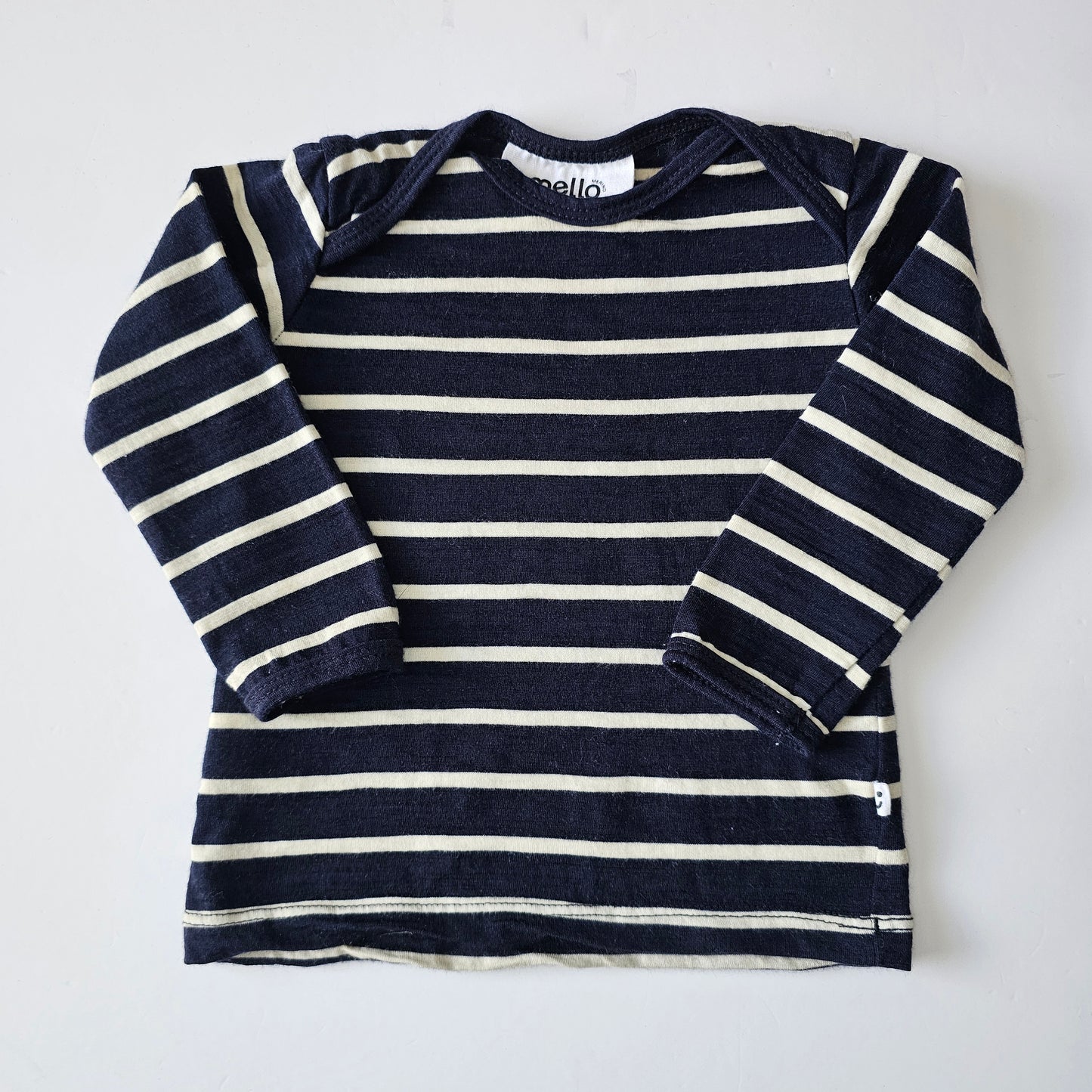 Mello Merino Navy Stripe Top - Size 3-6m