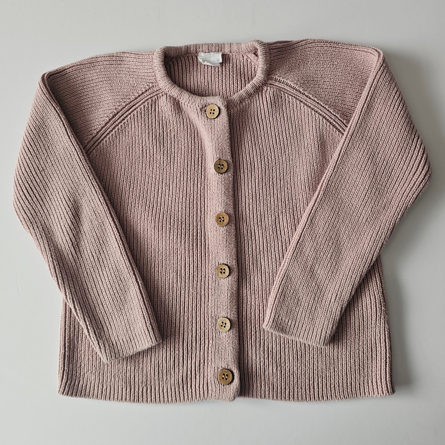 Jamie Kay Powder Pink Knit Ribbed Simple Cardigan - Size 3