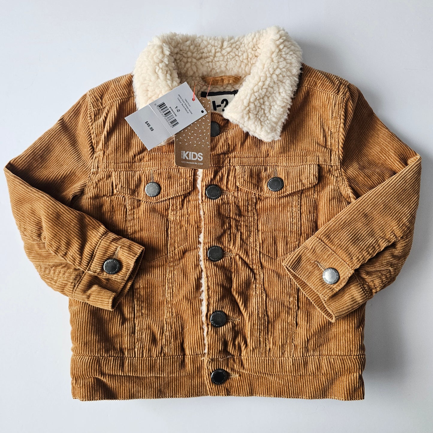 Cotton on Kids Jamie Cord Sherpa Jacket *BNWT* - Size 1-2