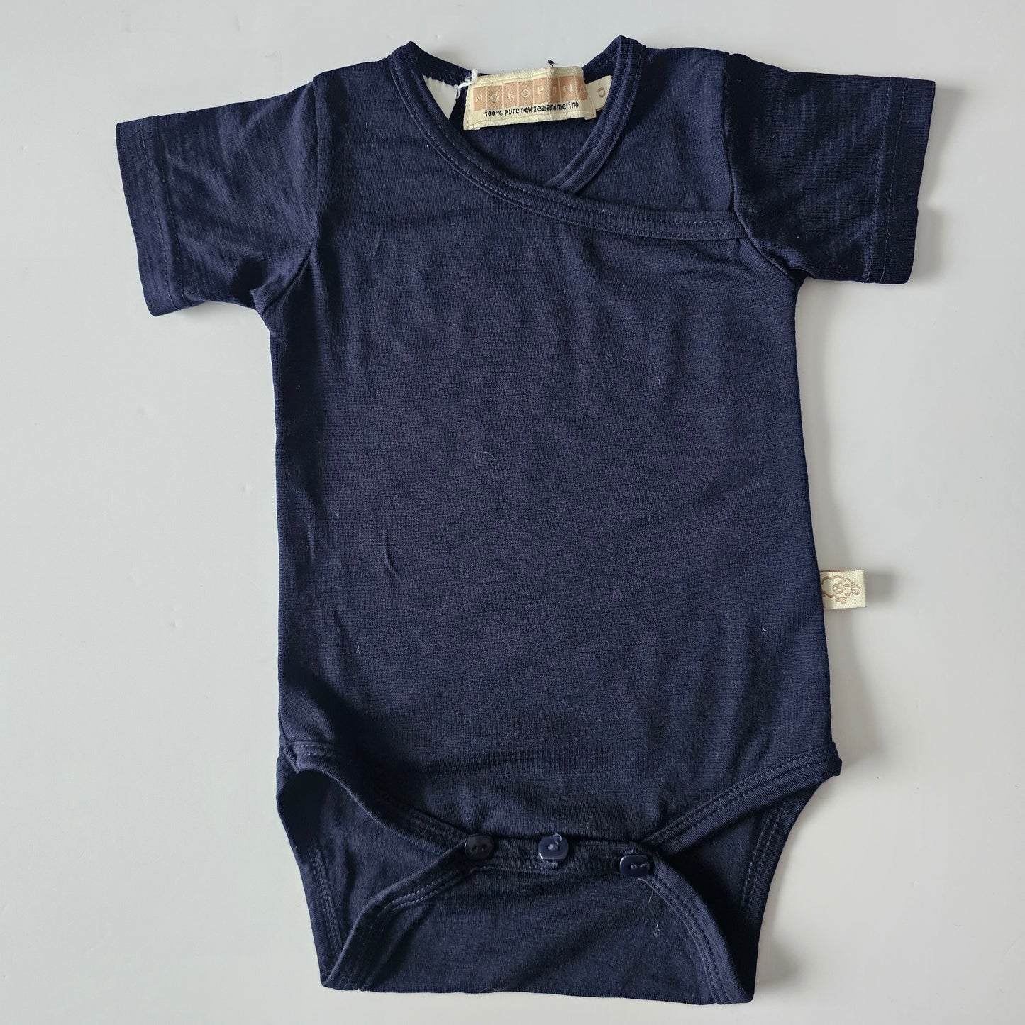 Mokopuna Merino s/s Bodysuit - Size 6-12m