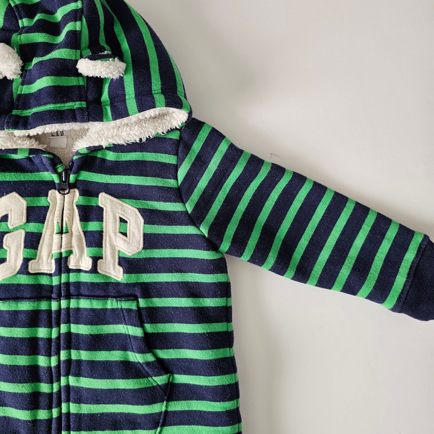 Gap Fleece Lined Hooded Onepiece - Size 18-24m