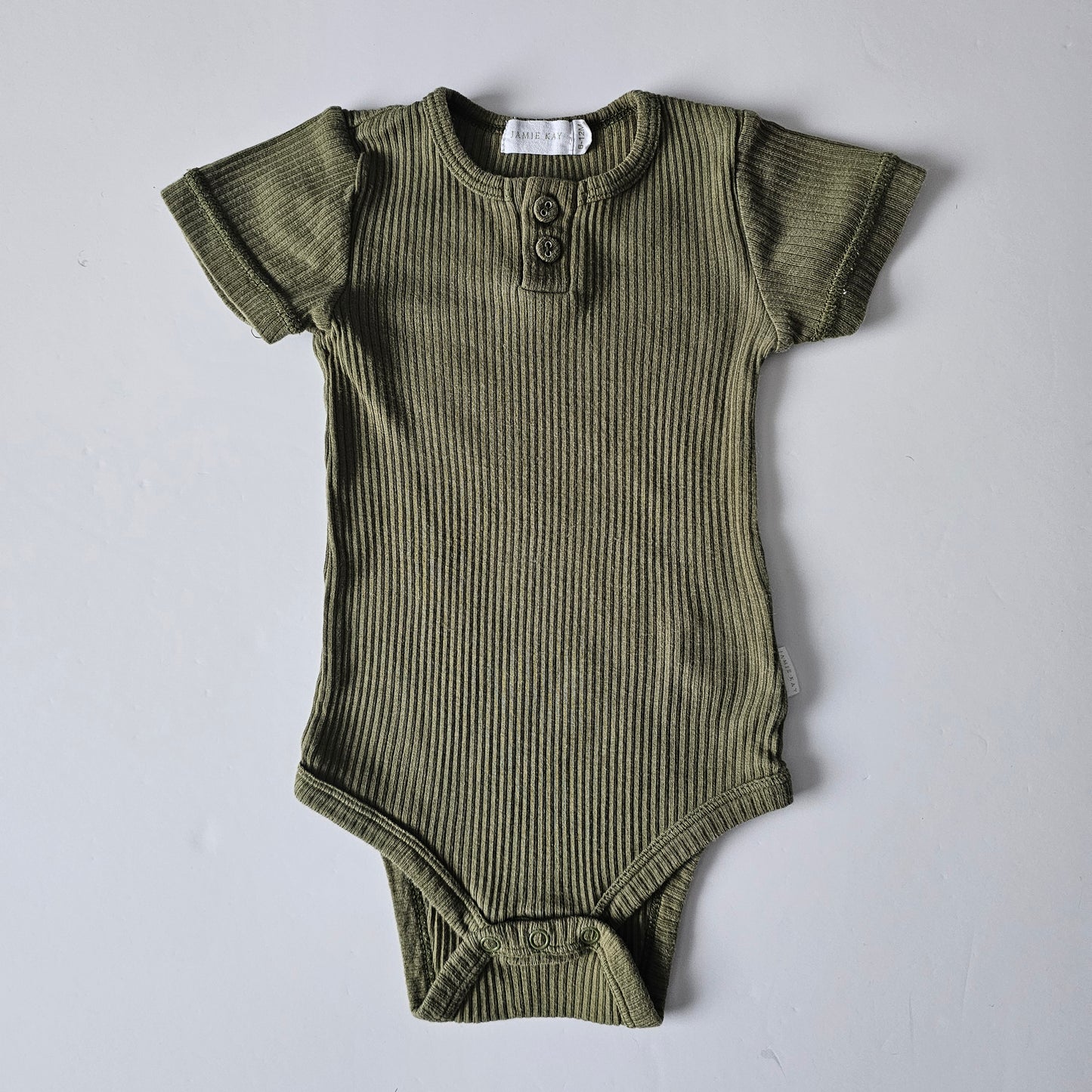 Jamie Kay Sicilian Olive s/s Bodysuit - Size 6-12m