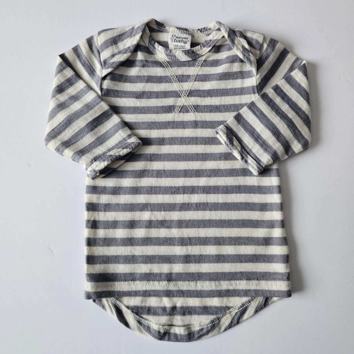 Nature Baby Merino Essential Stripe Top - Size 3-6m