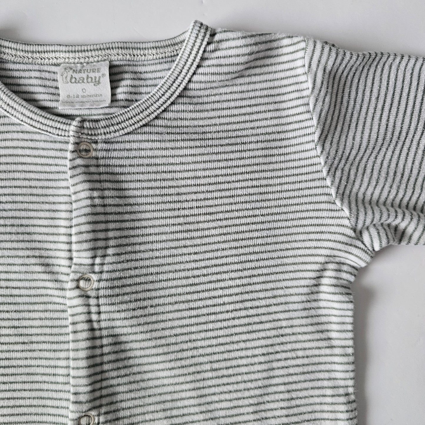 Nature Baby Stripe Stretch & Grow Onsie - Size 6-12m