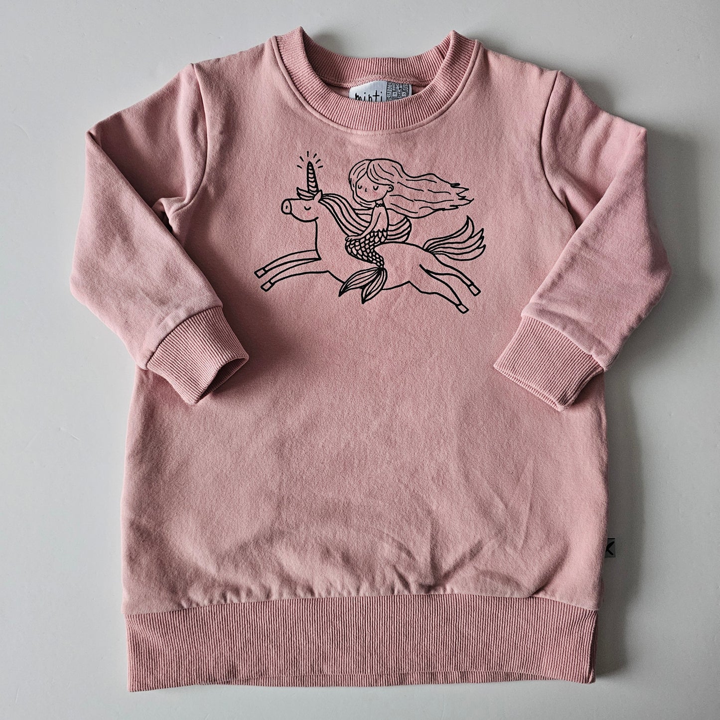 Minti Furry Mermaid & Unicorn Sweatshirt Dress - Size 3
