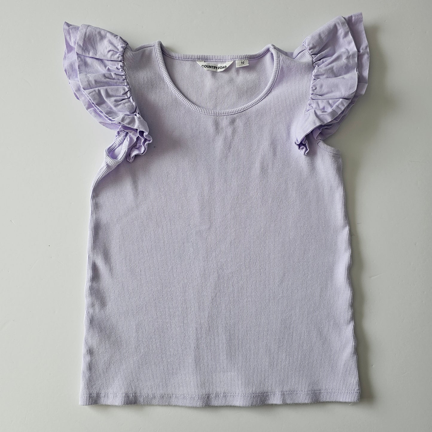Country Road Ribbed Frill Tank Top - Size 10