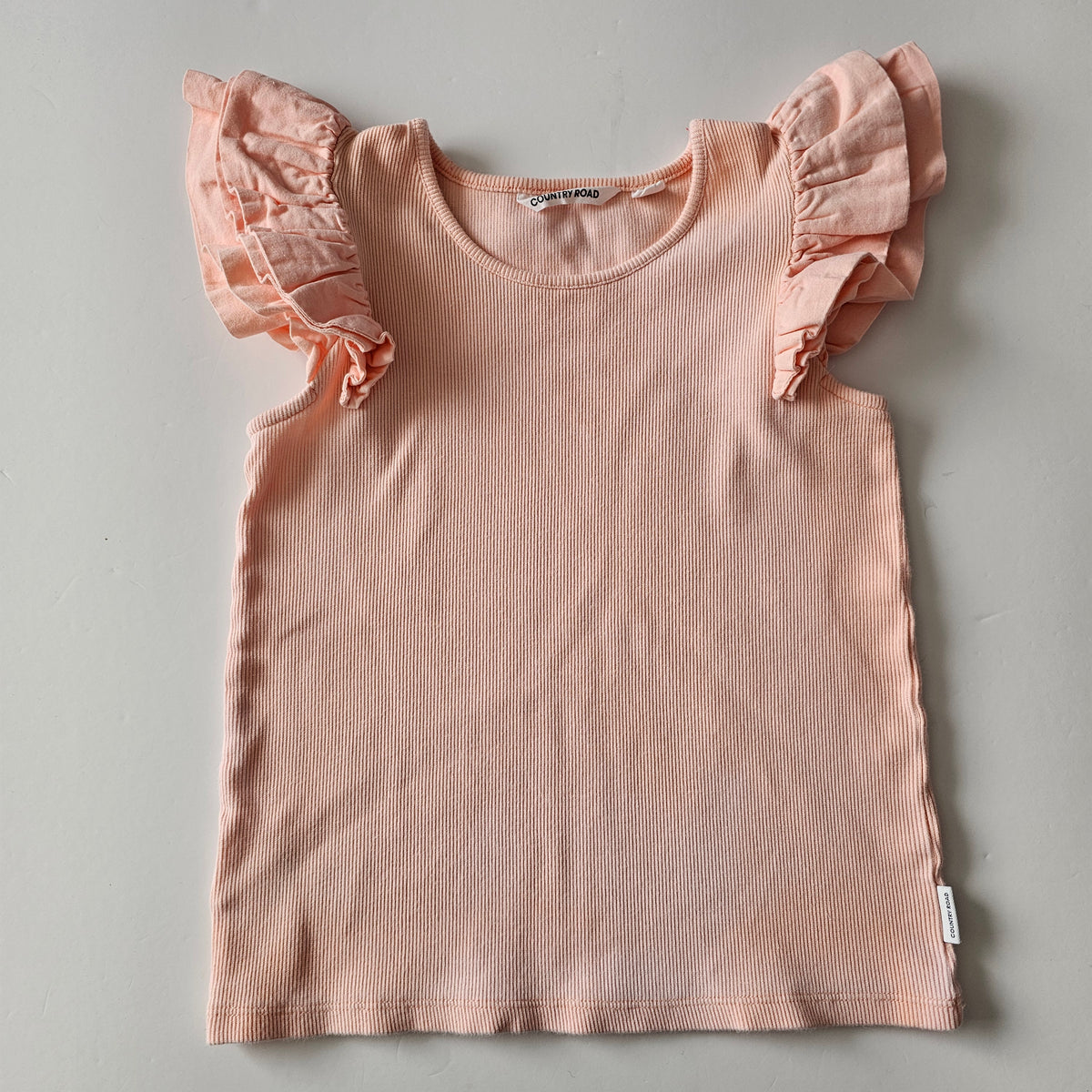 Country Road Ribbed Frill Tank Top - Size 8