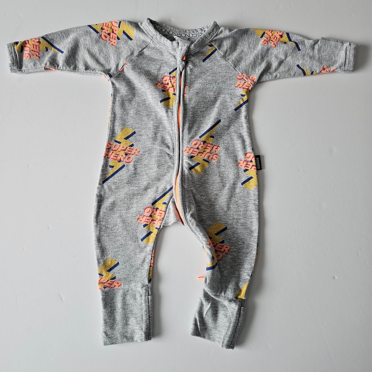 Bonds Super Hero Zip Wondersuit - Size NB