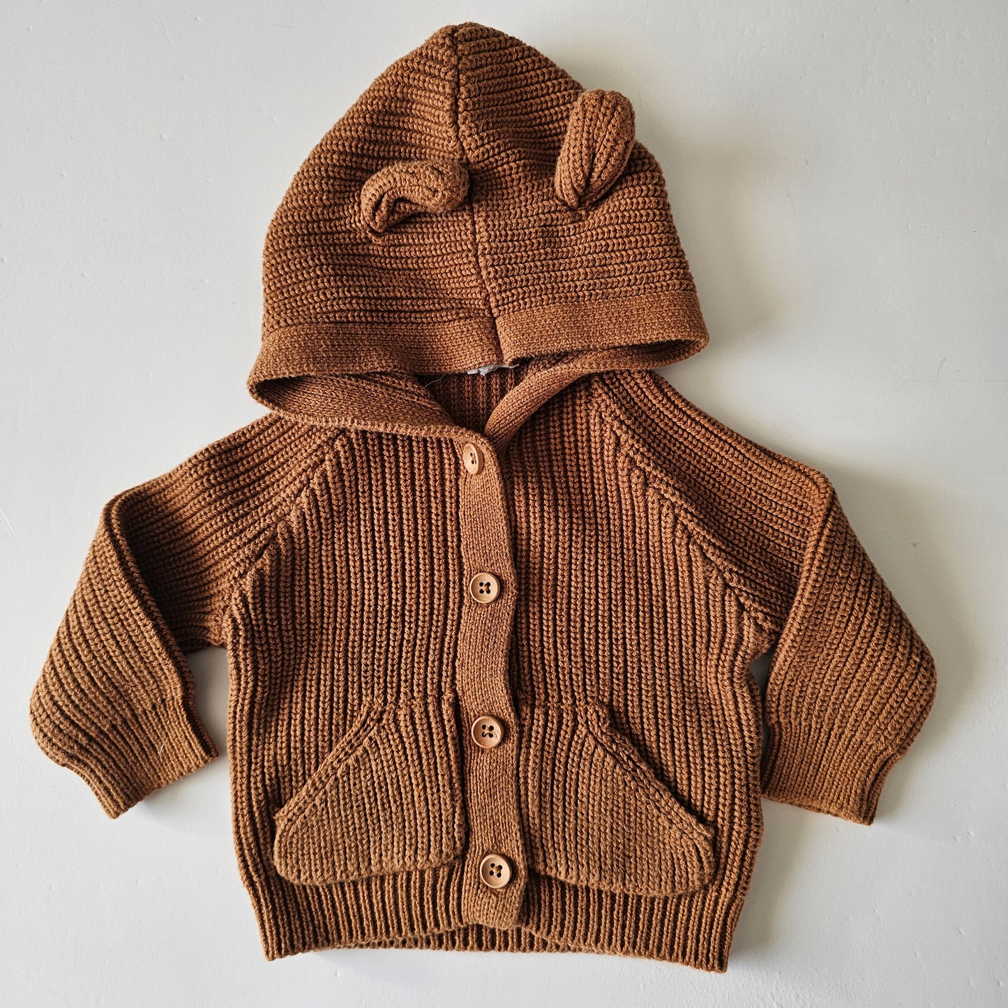 Jamie Kay Spice Bear Knit Cardigan - Size 3-6m