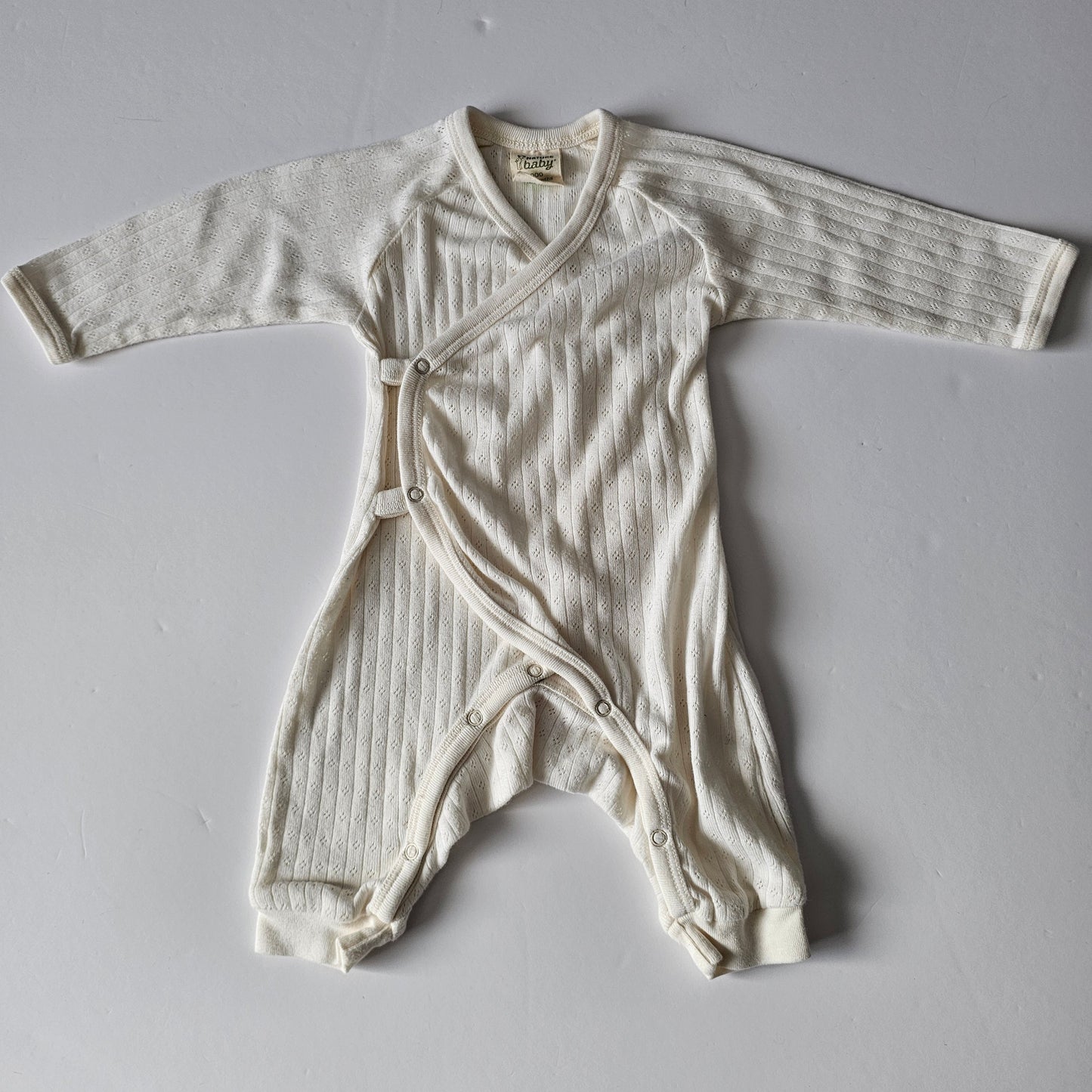 Nature Baby Pointelle Kimono Onsie - Size 0-3m