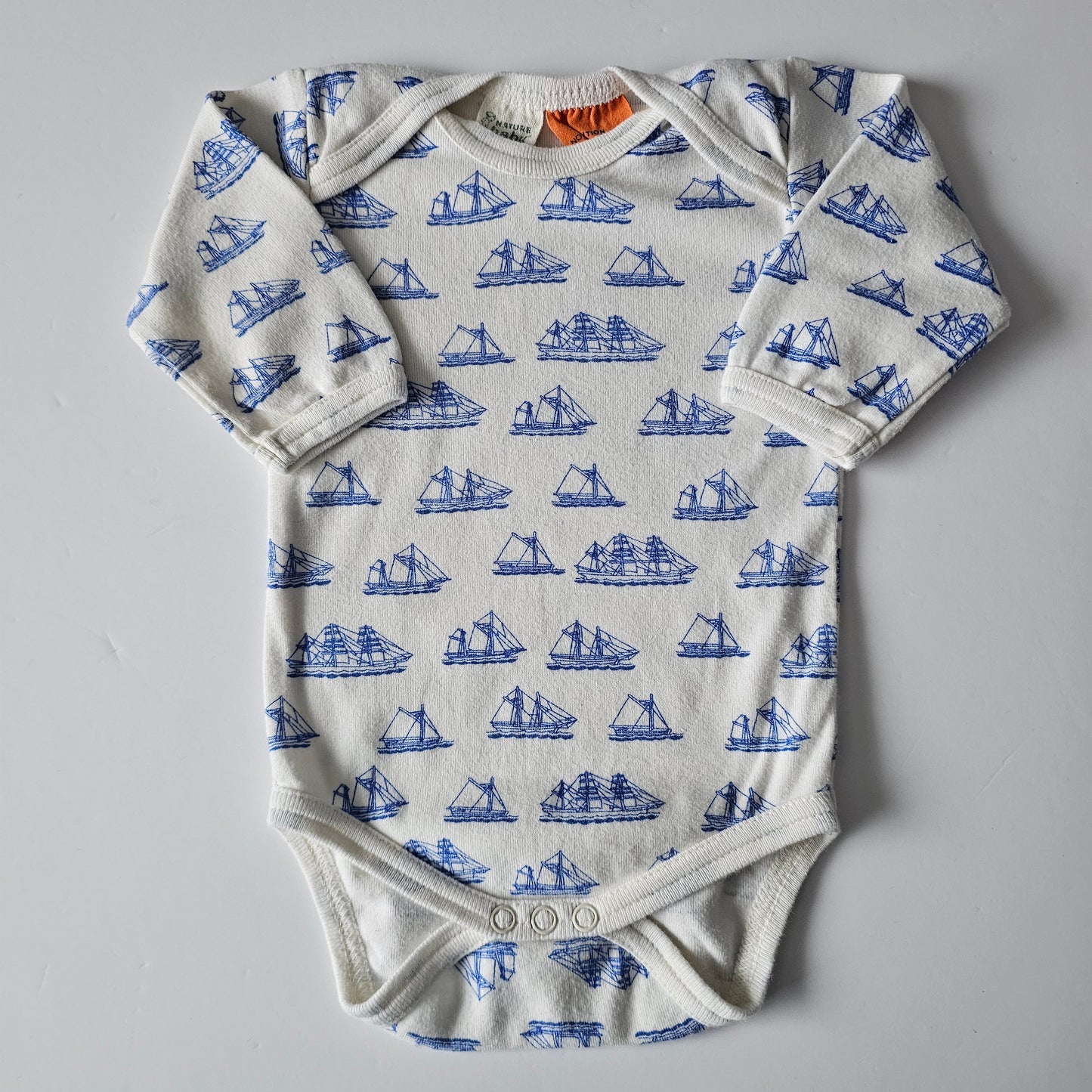 Nature Baby Sailboat Bodysuit- Size 3-6m
