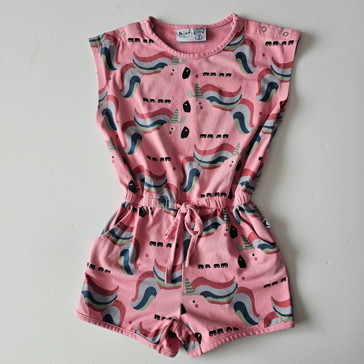 Minti Sporty Unicorn Playsuit - Size 3