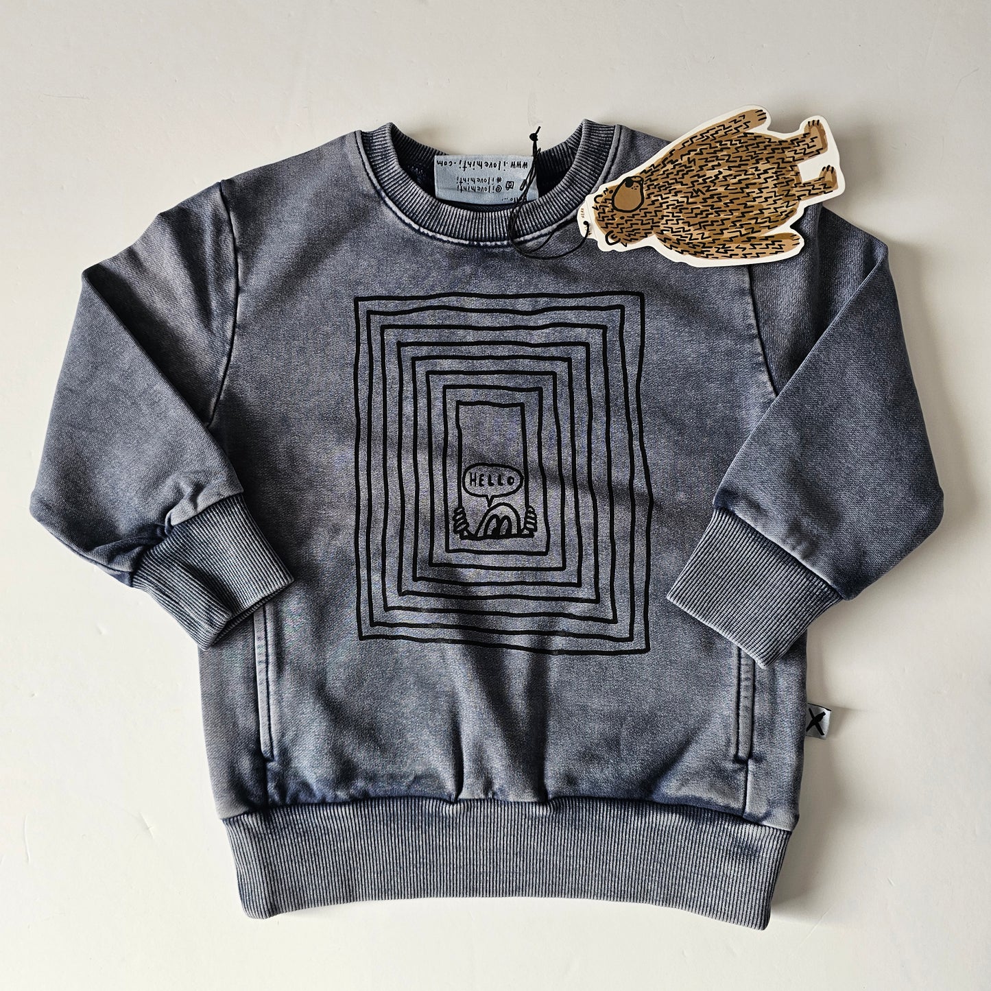 Minti Squares in Squares Midnight Wash Sweatshirt *BNWT* - Size 1