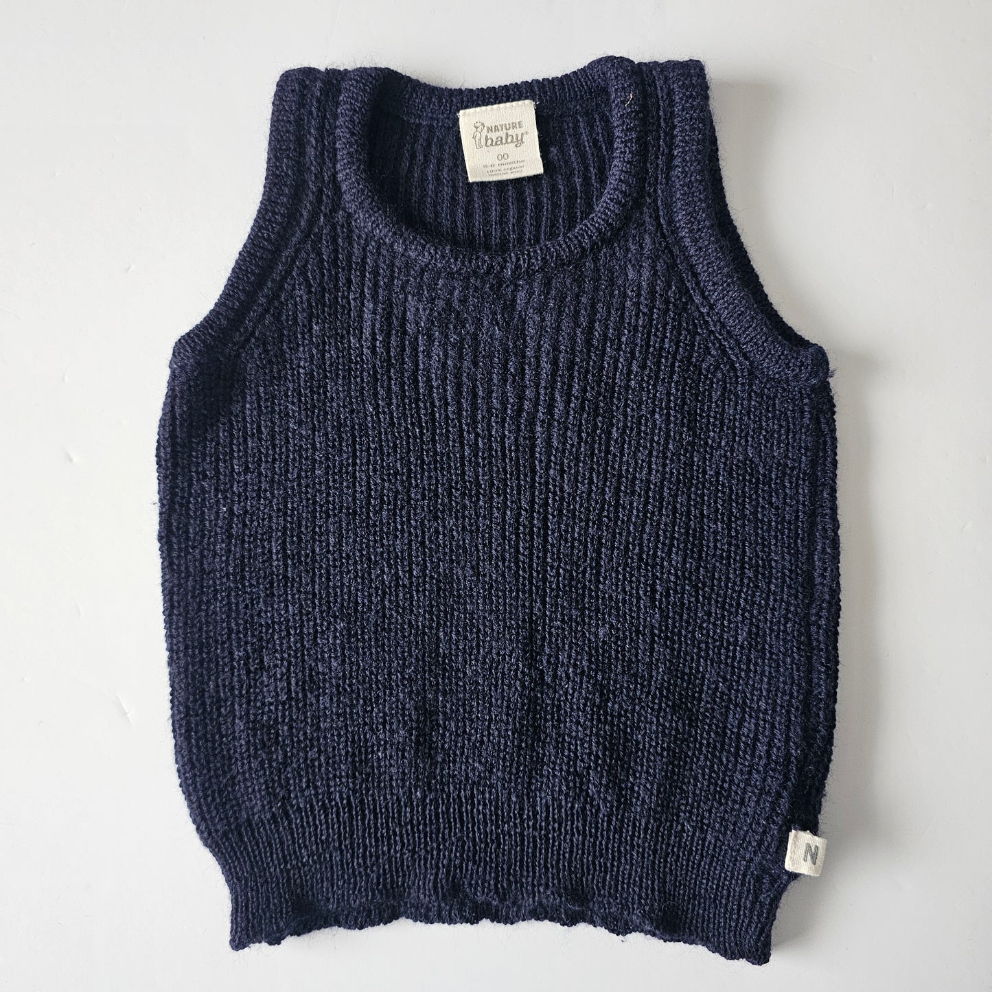 Merino Navy Merino Vest - Size 3-6m