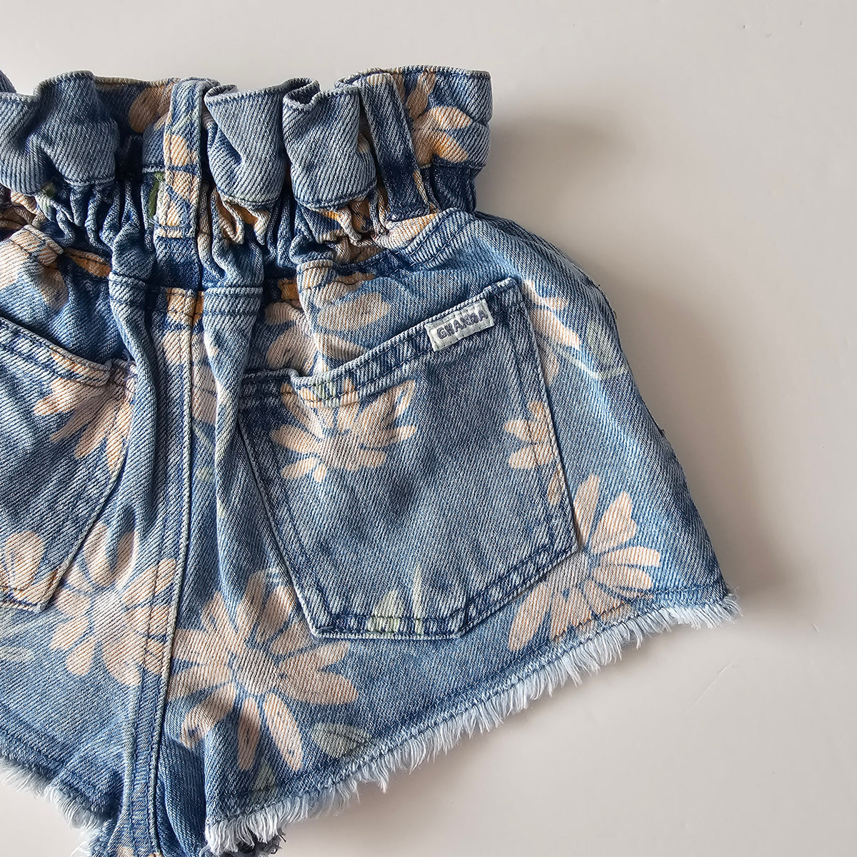 Ghanda Paper Bag Denim Shorts - Size 1-2
