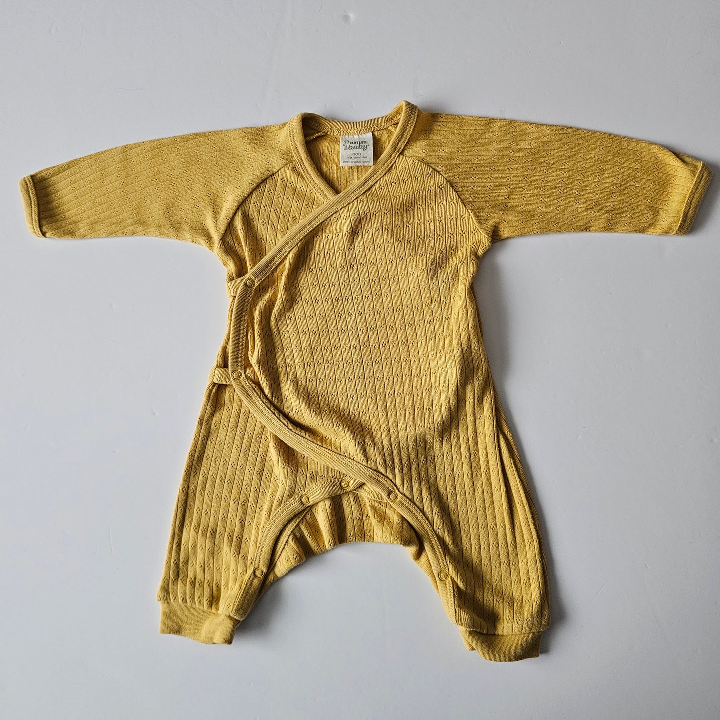 Nature Baby Pointelle Kimono Onsie - Size 0-3m