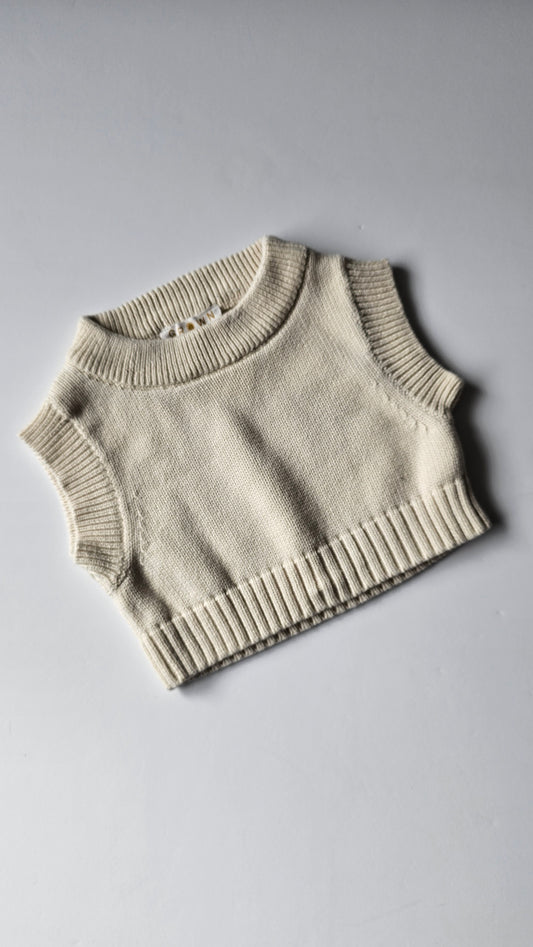 Grown Organic Cotton Knit Vest - Size 3-6m