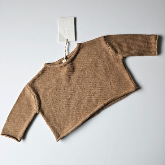 Illoura the Label Chocolate Boxy Essential Knit Jumper *NEW* - 3-6m