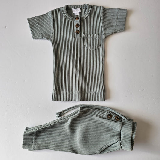 Jamie Kay Wide Ribbed Tshirt & Legging Set - Size 0-3m