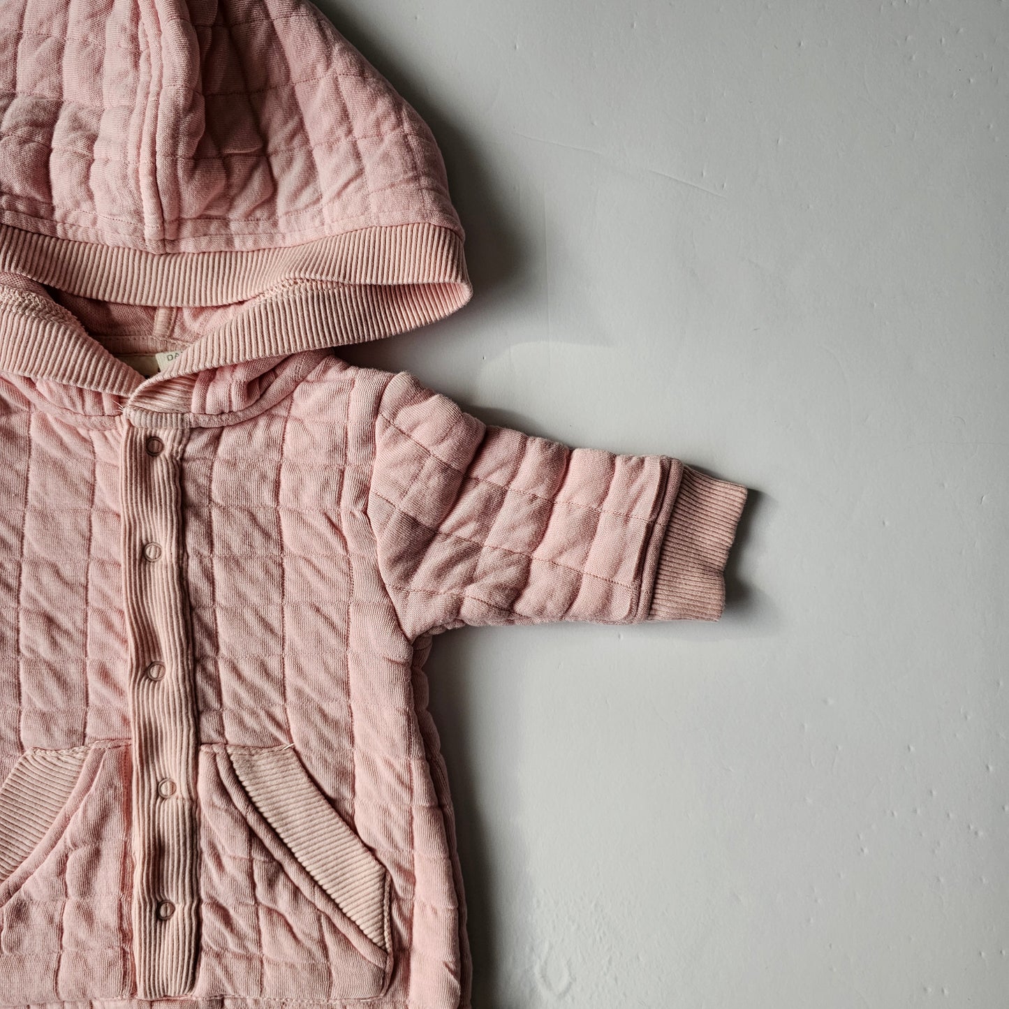 Nature Baby Quilted Hooded Onepiece - Size 0-3m