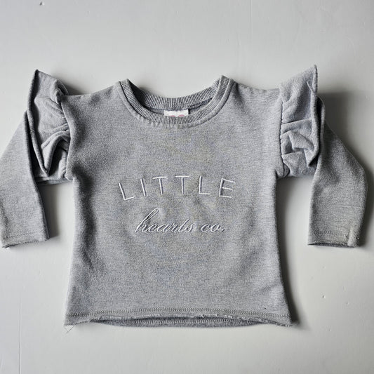 Little Hearts Frill Sweatshirt - Size 6-12m