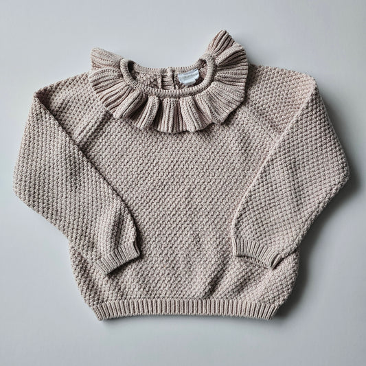 Jamie Kat Frill Collared Knit Sweater - Size 1