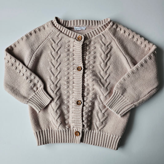 Jamie Kay Rose Smoke Cable Knit Cardigan - Size 3