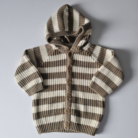 Nature Baby Hooded Knit Cardigan - Size 1