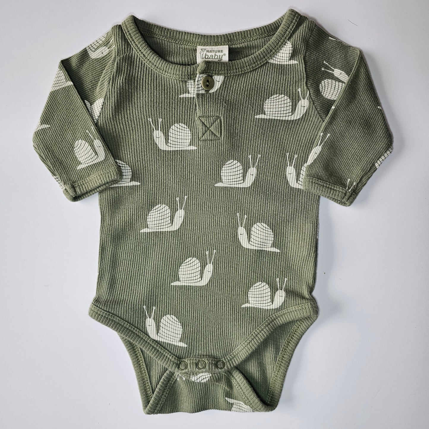 Nature Baby Ribbed Snail Bodysuit - Size 0-3m