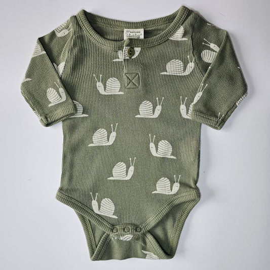 Nature Baby Ribbed Snail Bodysuit - Size 0-3m