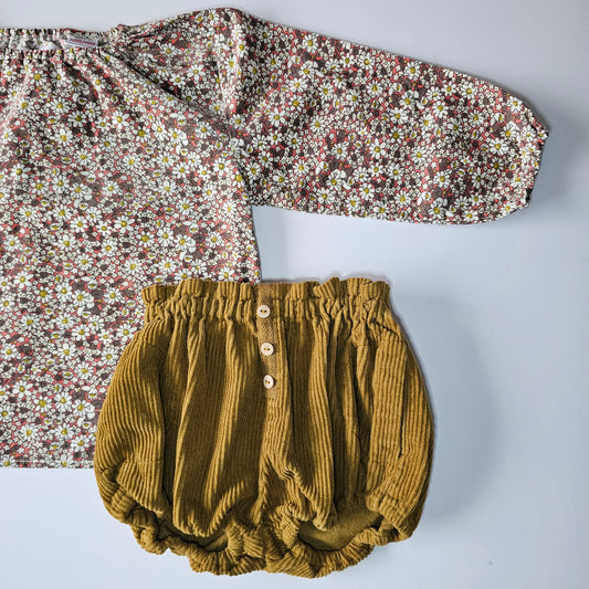 Zara Corduroy Blouse & Bloomer Set - Size 2-3