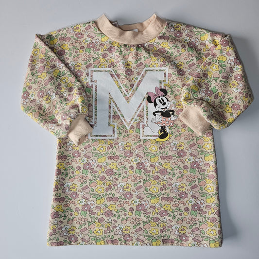 Minnie Mouse Floral Sweatshirt Dress - Size 2
