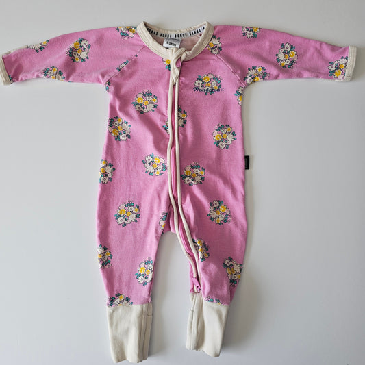 Bonds Floral Wondersuit Onsie - Size 0-3m