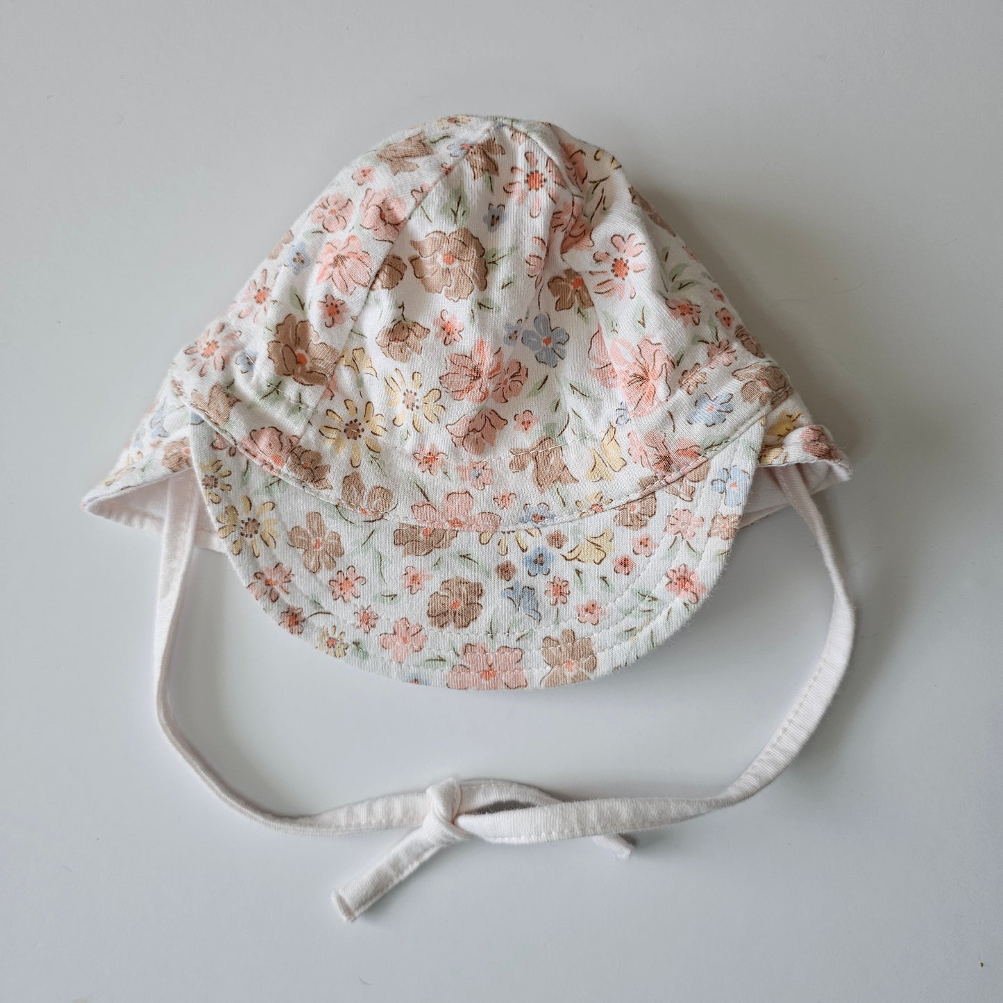 Toshi Floral Flap Cap Baby Sunhat (minor flaw) - Size XXS