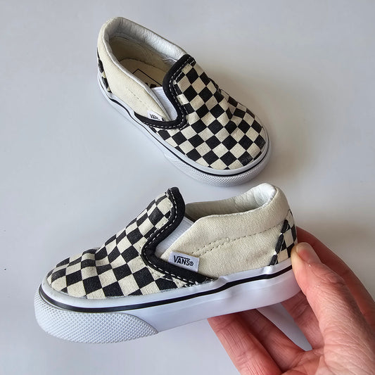 Checkerboard Slip-On Vans (minor flaw) - Size 5 US Toddler