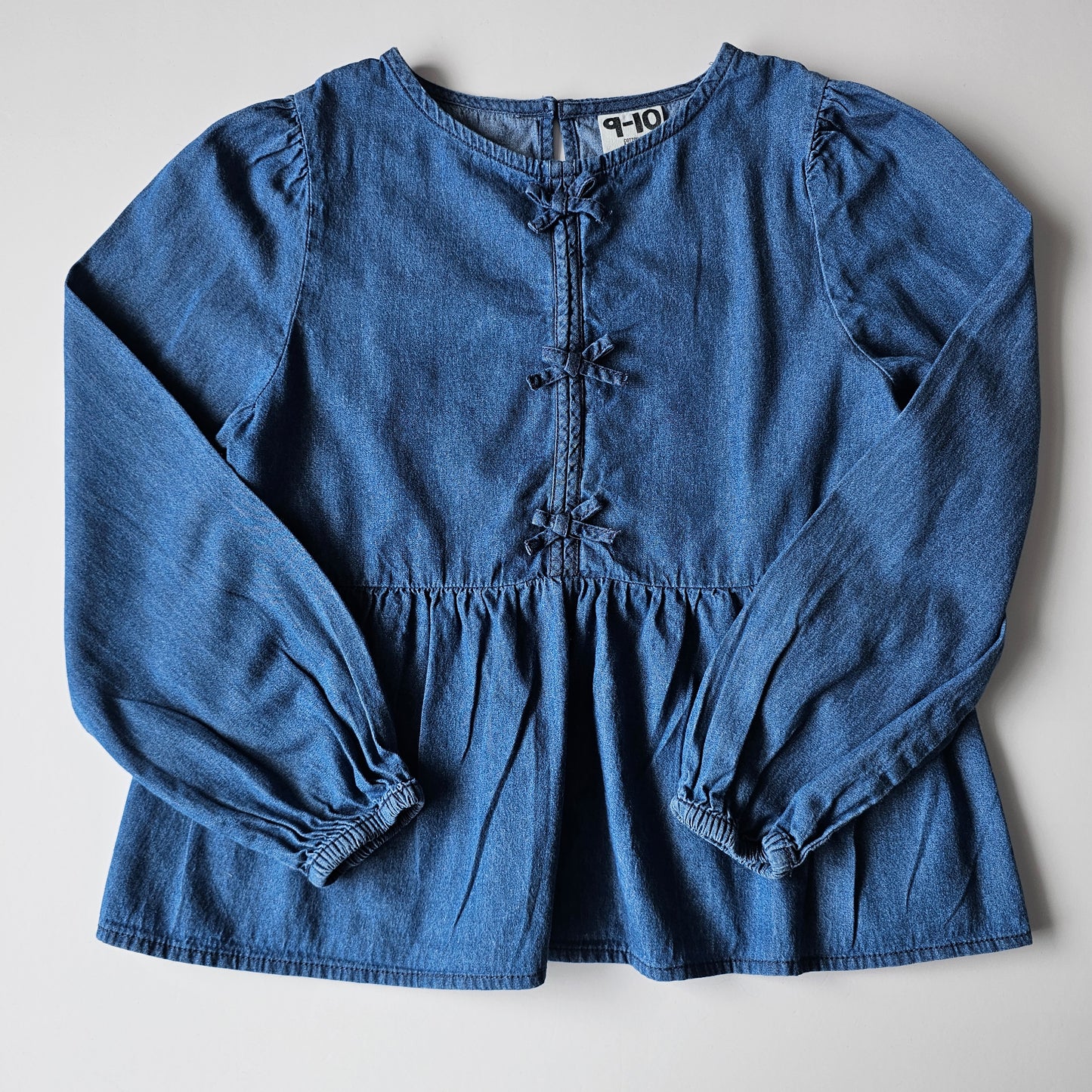 Cotton on Kids Bow Chambray Blouse - Size 8 (best fit)