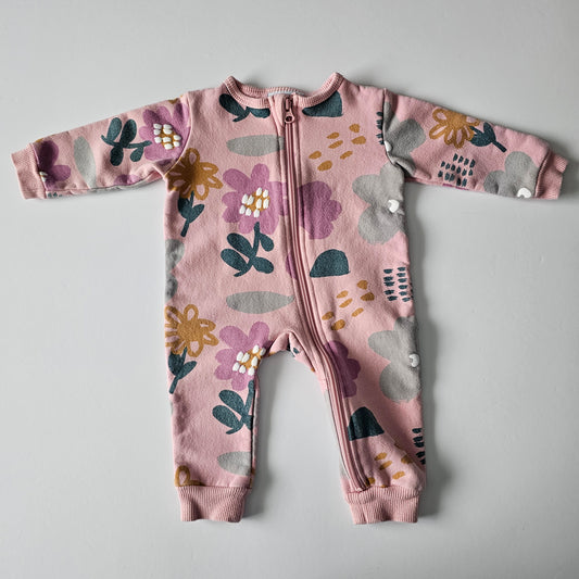 Minti Furry Zip Onsie - Size 3-6m