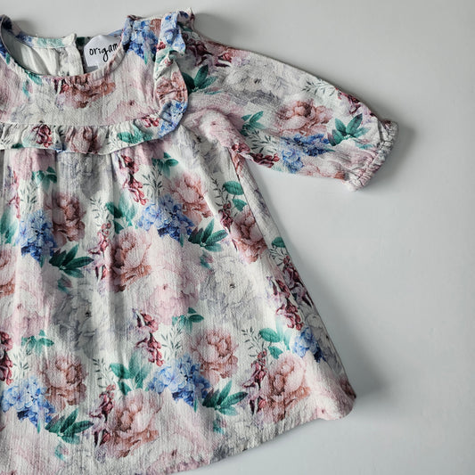 Origami Floral Dress - Size 6-12m