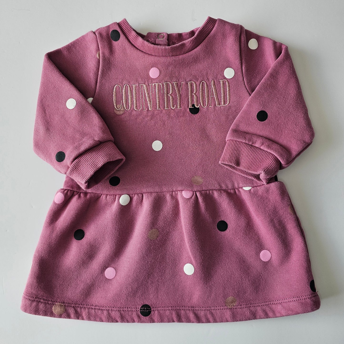 Country Road Heritage Spot Sweat Dress - Size 6-12m