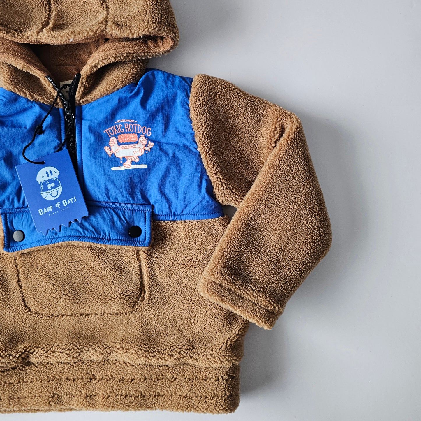 Band of Boys Toxic Hotdog Sherpa Hooded Jacket *BNWT* - Size 4 (generous fit)