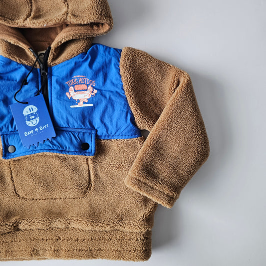 Band of Boys Toxic Hotdog Sherpa Hooded Jacket *BNWT* - Size 4 (generous fit)