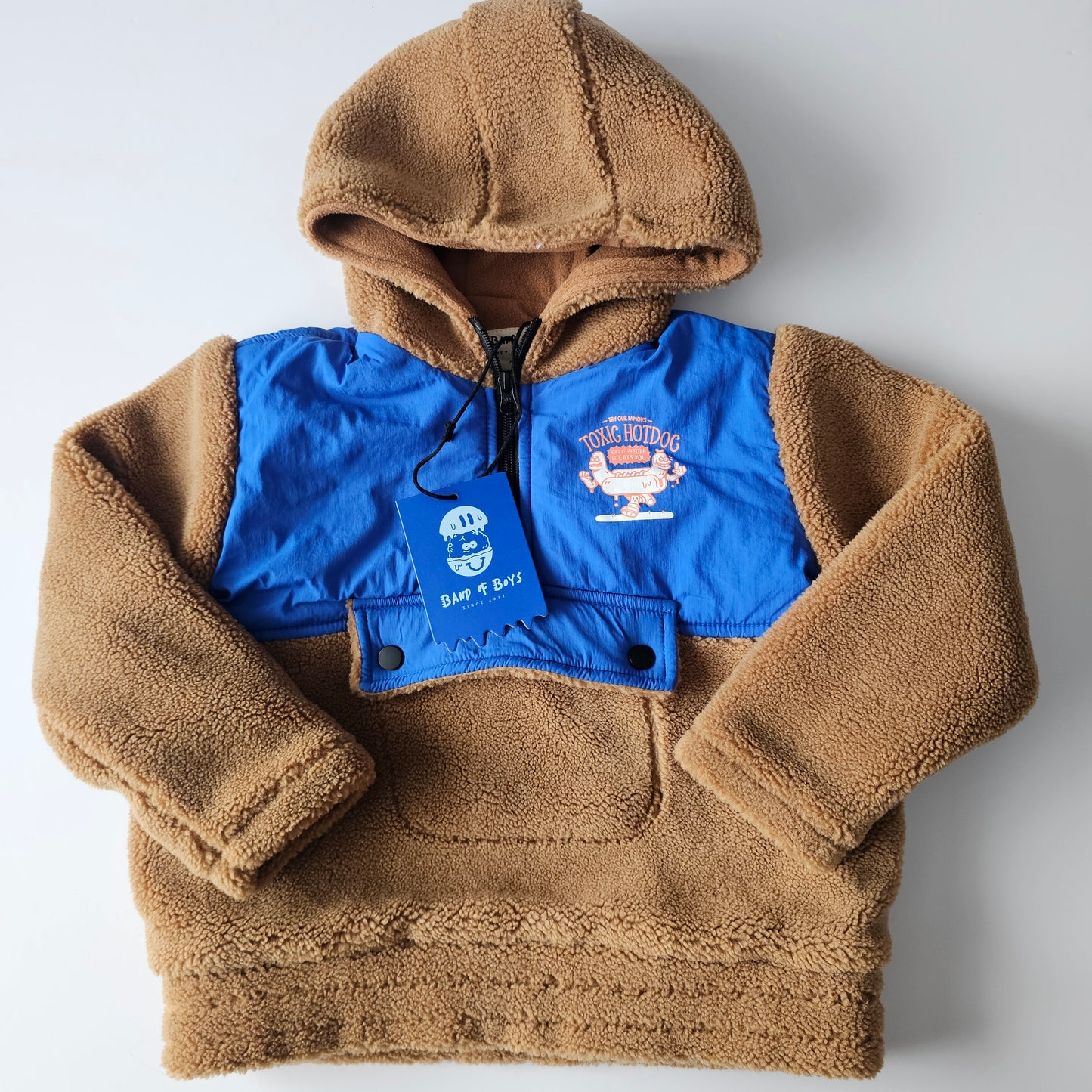 Band of Boys Toxic Hotdog Sherpa Hooded Jacket *BNWT* - Size 4 (generous fit)